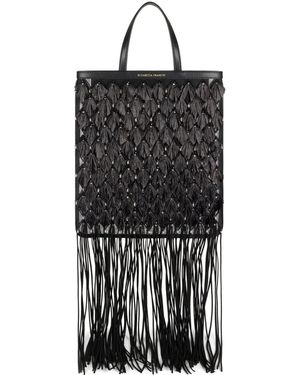 Elisabetta Franchi Fringed Tote Bag - Black
