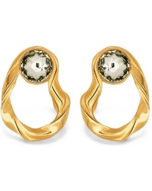Oscar de la Renta Loop Hammered Earrings - Metallic