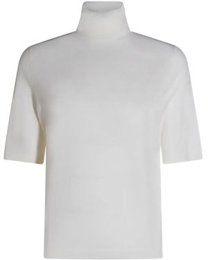 Allude タートルネック ショートスリーブセーター - ホワイト