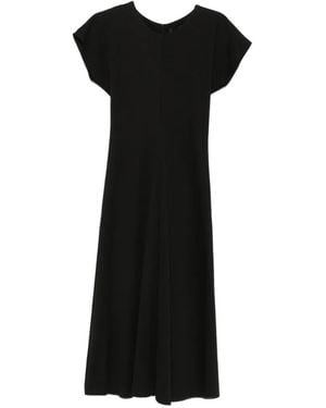 Dixie Short-Sleeve A-Line Maxi Dress - Black