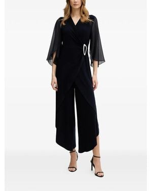 Joseph Ribkoff Chiffon-Sleeve Embellished Jumpsuit - Blue