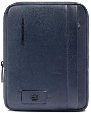 Piquadro Logo-Plaque Crossbody Bag - Blue