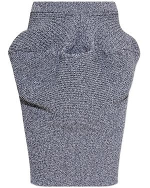 Issey Miyake Falda Midi Con Bolsillos Found Stone - Gris