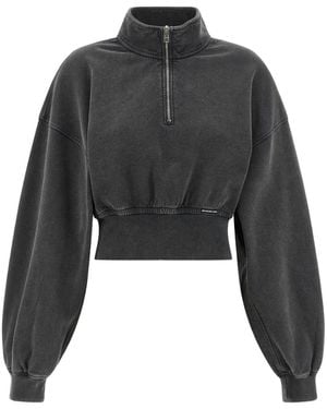 Alexander Wang Half-zip high-neck sweatshirt - Negro