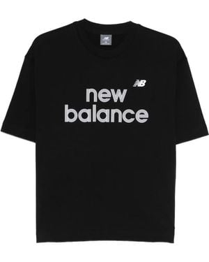 New Balance Logo-Print T-Shirt - Black