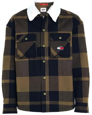 Tommy Hilfiger チェック シャツジャケット - ブラック