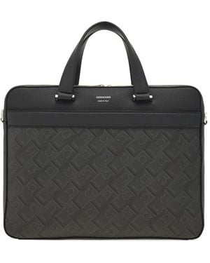 Ferragamo レザービジネスバッグ - ブラック