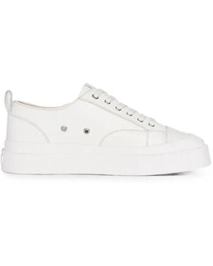 Manière De Voir Vienna Leather Contrast Stitch Trainers - White