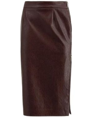 Gaelle Paris Side-Zip Pencil Midi Skirt - Purple