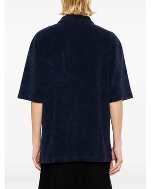 Moschino Terry-Cloth Logo-Patch Shirt - Blue