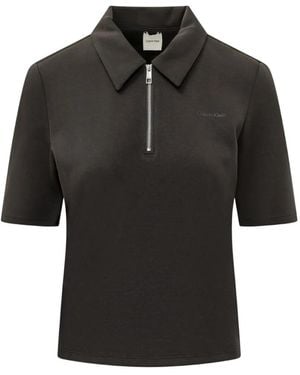 Calvin Klein Polo À Col Zippé - Black