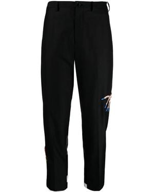 Undercover Embroidered Mid-Rise Trousers - Black