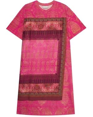 Pierre Louis Mascia Paisley-Print T-Shirt Dress - Pink