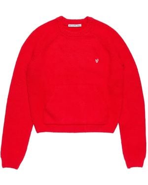 Acne Studios Pocket-Detail Crew-Neck Jumper - Red
