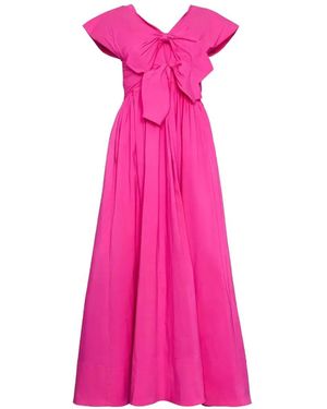 Hunter Bell Calista Bow V-Neck Dress - Pink