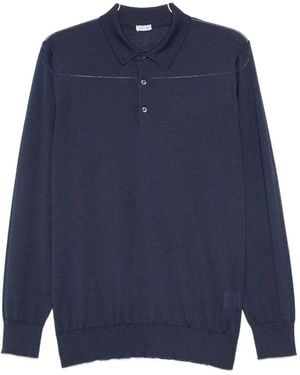Caruso Poloshirt mit langen Ärmeln - Blau