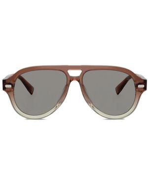 Brunello Cucinelli Logo-Print Sunglasses - Grey