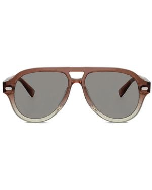Brunello Cucinelli Logo-Print Sunglasses - Grey