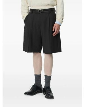 mfpen Pinstripe Pleated Shorts - Black