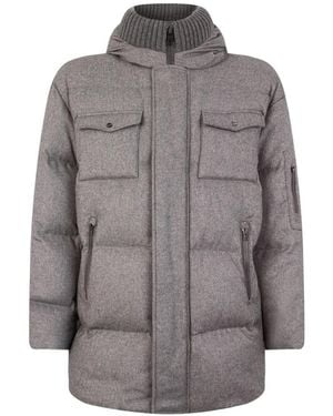 Herno Hooded Padded Coat - Grey