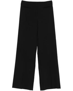 Patrizia Pepe Flat-Front Trousers - Black