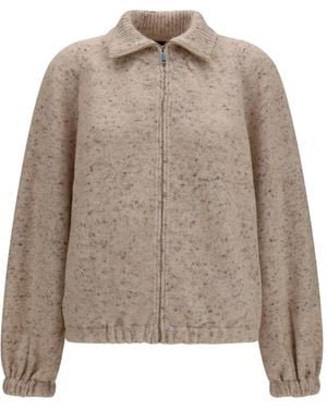 Fabiana Filippi Long-Sleeve Zip-Up Cardigan - Natural