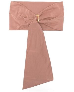 forte_forte Jewel Buckle Taffetas Belt - Pink