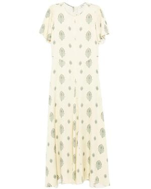 Sandro Paisley-Print Ruffled Dress - White