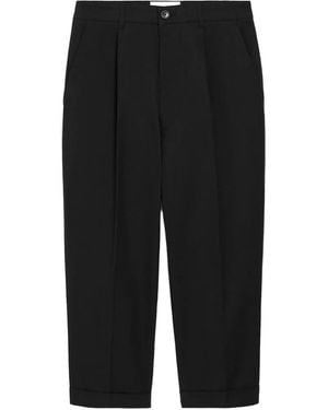 Ami Paris Carrot Oversized Cotton Trousers - Black