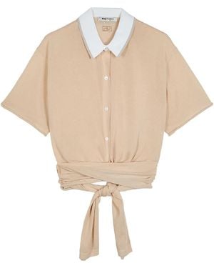 Ports 1961 Wrap Polo Top - Natural