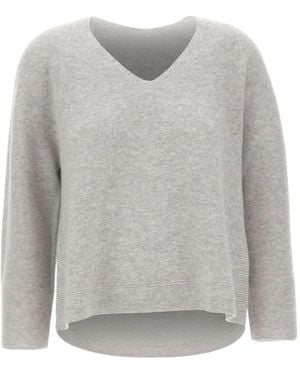 Hemisphere V-Neck Cashmere Jumper - Grey