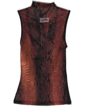 Jean Paul Gaultier Animal-Print Top - Red