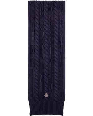 Moncler ケーブルニット スカーフ - ブルー