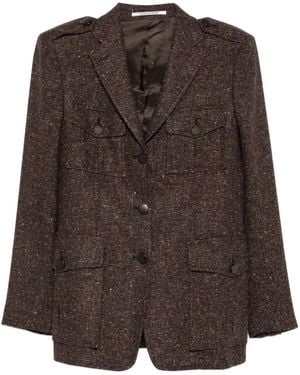 Tagliatore Button-Fastening Epaulette Jacket - Brown