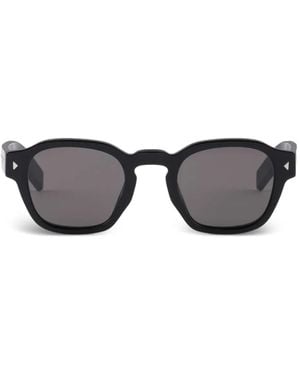 Prada Lunettes De Soleil Géométriques À Plaque Logo - Black