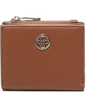 V73 Logo-Detail Zip-Top Wallet - Brown