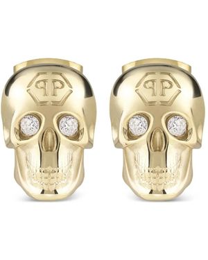 Philipp Plein 3D Skull Earrings - Metallic