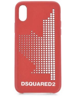DSquared² Perforated-Detailing Logo-Print Iphone X Case - Red