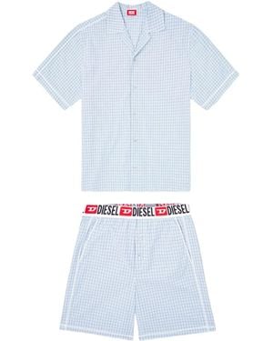 DIESEL Kariertes Rafael Loungewear-Set - Blau