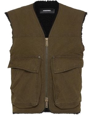 DSquared² Logo-Embroidered Gilet - Green