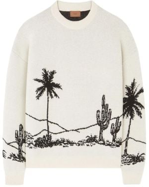 Alanui Gestrickter Pullover Mit Desert-Print - Natur