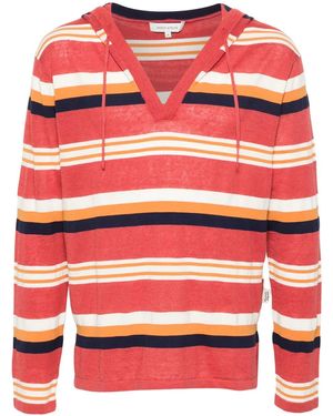 Maison Kitsuné ストライプ ニットパーカー - レッド