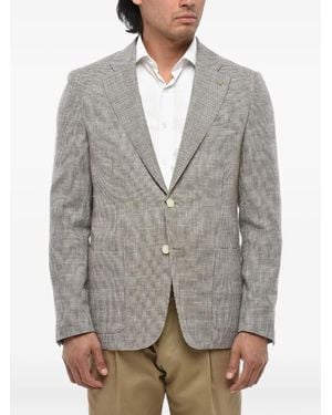 Corneliani Pin-Detail Houndstooth Blazer - Gray