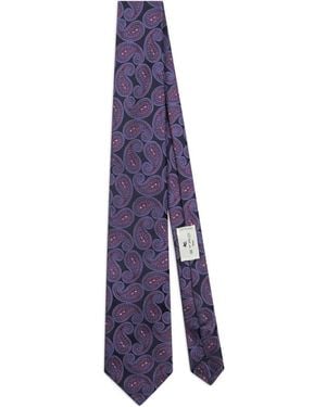 Etro Paisley-Pattern Jacquard Tie - Purple