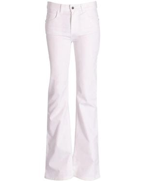 Emporio Armani Logo-Patch Flared Jeans - White