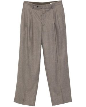 AURALEE Pleated Wool Pants - Gray