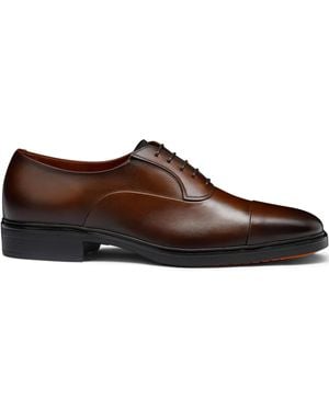 Santoni Easy Leather Oxford Shoes - Brown