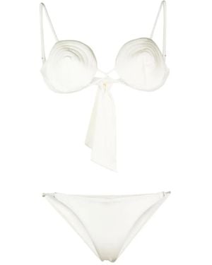 Noire Swimwear Tonal-Stitch Detail Bikini Set - White