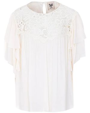 Aniye By Blouse Jela À Volants - White