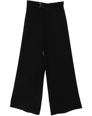 Sacai Belted Wide-Leg Trousers - White